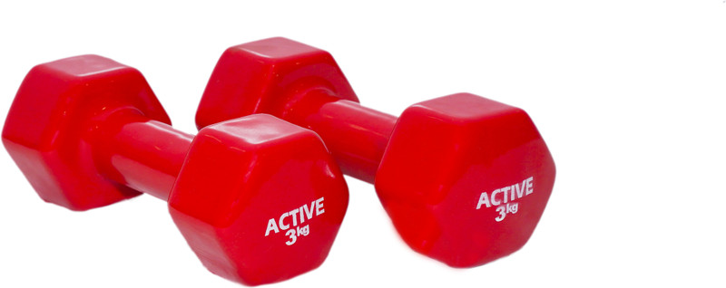 Active Sports & Fitness Arena Neoprene Vinyl Dumbbell 3 kg each (Set of 2) , Fitness Gym Exercise Fixed Weight Dumbbell(6 kg)