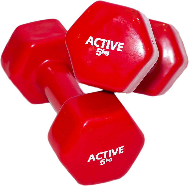Active Sports & Fitness Arena Neoprene Vinyl Dumbbell 5 kg each (Set of 2) , Fitness Gym Exercise Fixed Weight Dumbbell(10 kg)