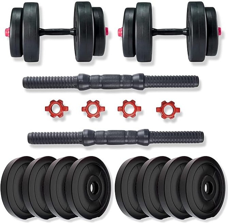 BULLAR 20 kg Adjustable Dumbbells Set With Steel Weight Plates With One Pair of Dumbbell Rod Home Gym Combo