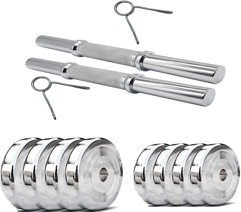 YMD 2.5Kgx6Pc Steel Weight Plate Adjustable Dumbbell Set, Solid Rod With Connector Adjustable Dumbbell(15 kg)