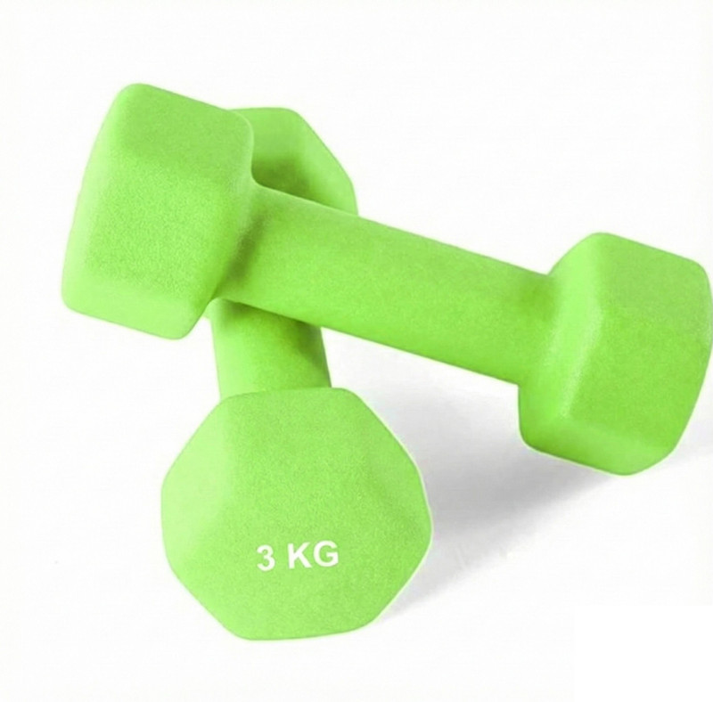 Muscle Plus Set of 3 Kg Neoprene Dumbbells for Men & Women (3kg x 2pcs = 6kg) Fixed Weight Dumbbell(3 kg)