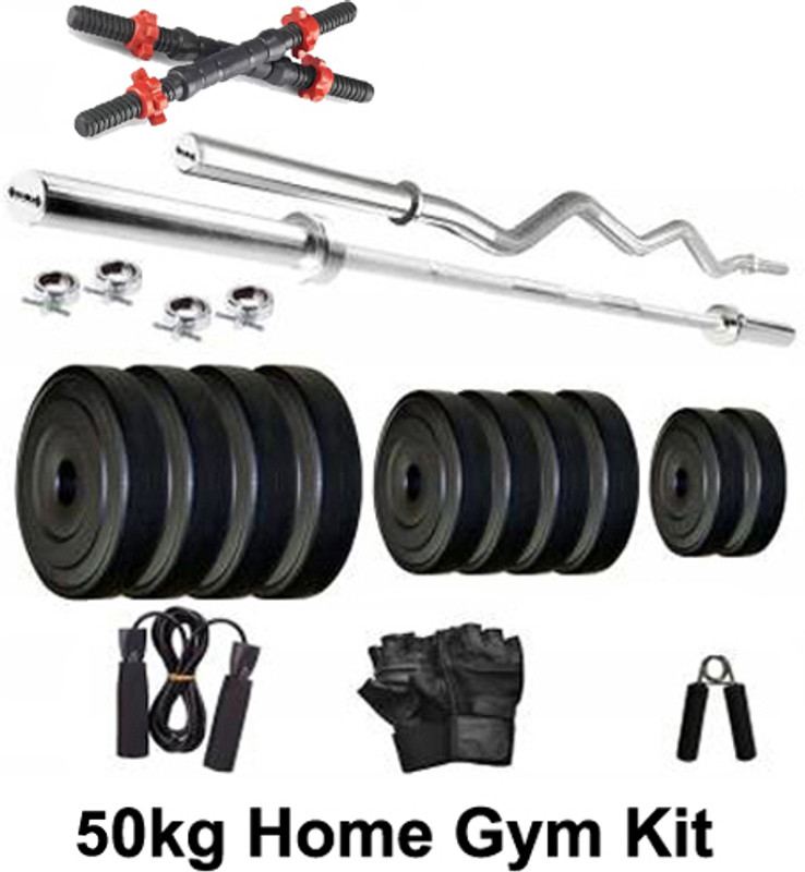 COGNANT FITNESS 50kg PVC Dumbbell Set + FITNESS ACCESSORIES - Best Adjustable Dumbbell(50 kg)