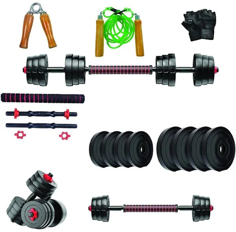 ASUFIT 12 kg 12 KG BARBELL CONNECTOR ROD BVLACK WITH GYM KIT ACCESSORIES Home Gym Combo