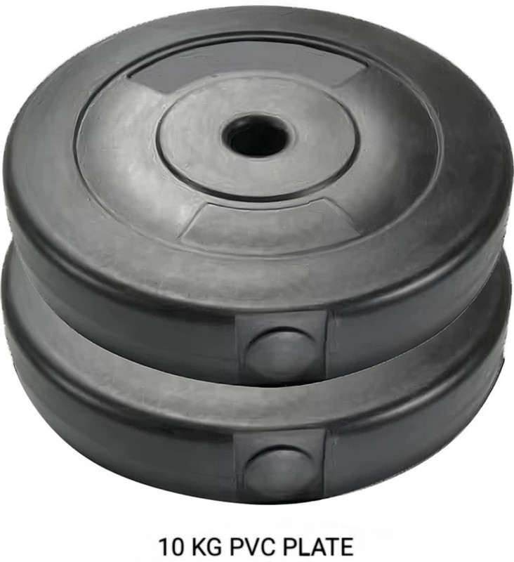 GEETAFITNESS 10 KG PVC PLATE (5*2) BLACK WEIGHT PLATE (10KG) Adjustable Dumbbell(10 kg)
