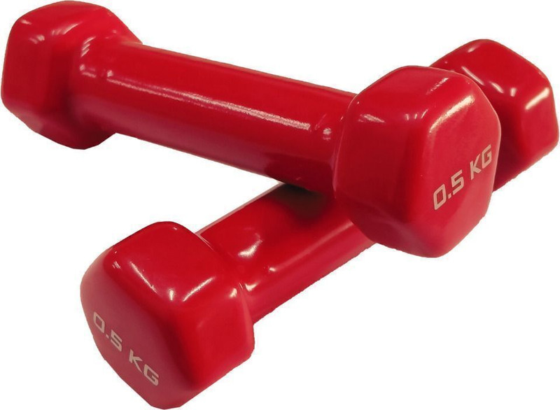 SRIDAYA Set of 0.5 Kg Vinyl Dumbbells for Men & Women (0.5kg x 2pcs = 1kg) Fixed Weight Dumbbell(0.5 kg)