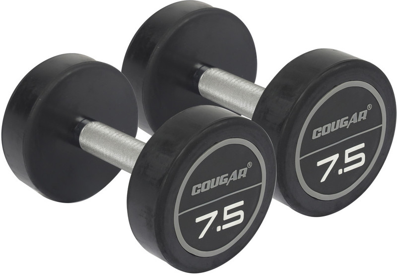 COUGAR Dumbbells , Bouncer Dumbbell , 7.5kg Pair Round Shaped, Steel & Rubber Blaze Fixed Weight Dumbbell(15 kg)