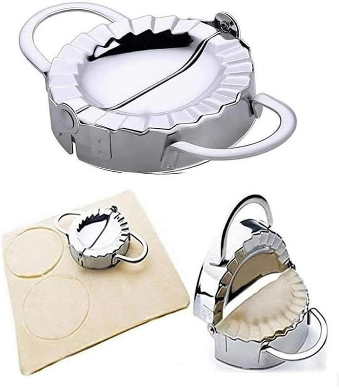 Wckrod Dumpling Press(Stainless Steel Stainless Steel Dumpling & Momos Maker | Samosa, Gujiya, Ghughra & Karanji Mould)