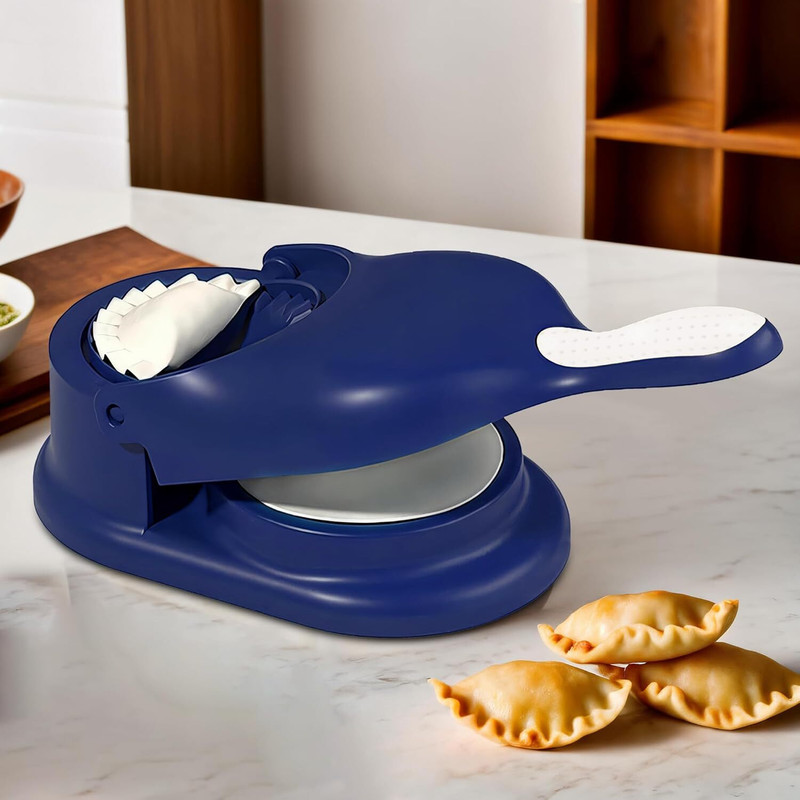ZINZA Dumpling Press(Plastic 2 in 1 Momo Gujiya Dumpling Maker Press Mould for Kitchen)
