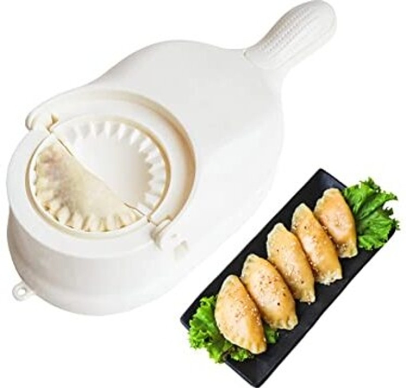 Nexshop Dumpling Press(Plastic Multicolor Gujiya Maker Machine Momos Automatic Maker Mould 2 in 1 pressing)