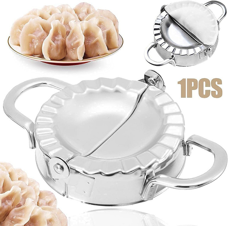 PRAVRUSHTI Cold Stainless Steel Dough Press Mould Momos Maker Machine Manual Dough Press(Stainless Steel Dough Press Mould Momos Maker Machine)