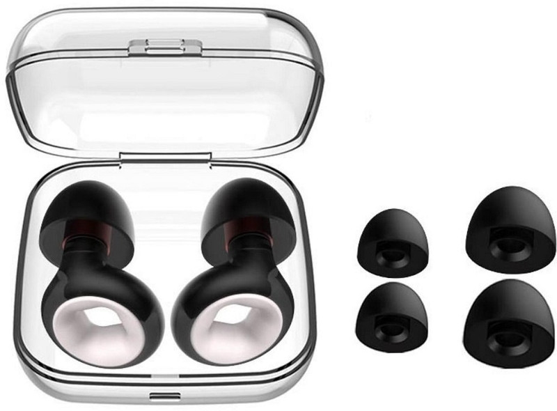 Augen Ear Plugs for Sleeping, Noise Canceling, Reusable Silicone Earplugs Ear Plug & Nose Clip(Black)
