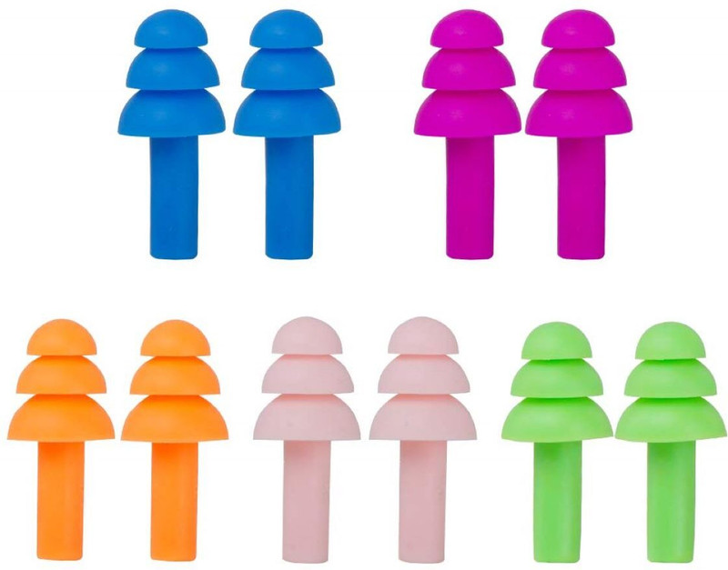 Vidhmahi Reusable (5) pairs Silicone Earplugs, Noise Reduction Ear Plugs Ear Plug(Multicolor)