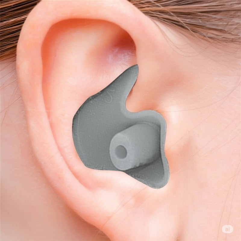 MiersHealthAndWellness Swimming Earplugs Waterproof Reusable Ear Plugs for Swimming , Sleeping Ear Plug(Grey)