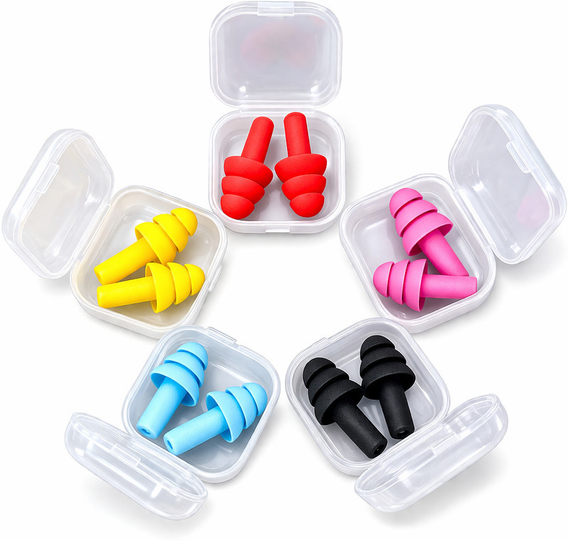ANSHAURA 5 Pair Silicone Ear Plugs for Sleep, Noise Blocking & Swimming Protection Ear Plug(Multicolor)