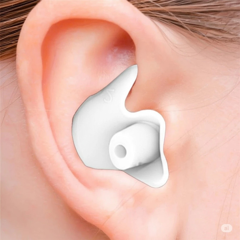 Silicon Earplugs for Swimming for Adult and children Swimmers, Diving (1 Pair) (White) Reusable Ear Plug(White)