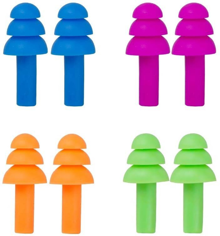 Kaurgous Ear Plugs Soft Silica Gel Noise Reduction-4 Pairs Ear Plug(Multicolor)