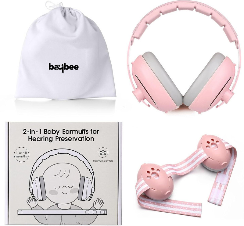 baybee 2 in 1 Noise Cancelling Ear Muffs for Kids Ear Muff Protector for Baby Sleeping Ear Muff(Pack of 1)