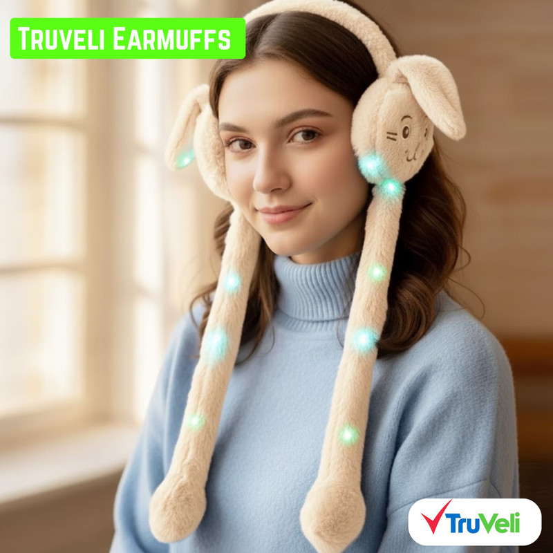 Truveli Cute jumping rabbit with LED Light earmuffs Ear Muff(Pack of 1)