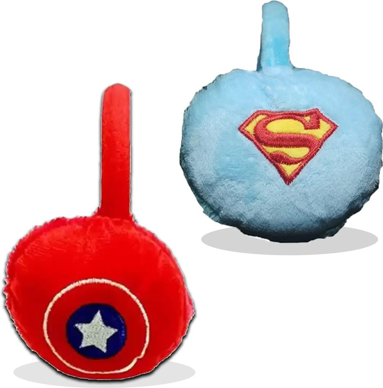 SHD COLLECTIONS Supermen Ear Muffs for boy and girl (Blue, Red) (Pack of 2) Ear Muff(Pack of 2)