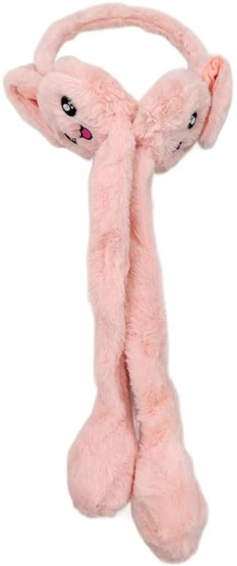 LR Fashion Moving Jumping Rabbit Ears Headbands for Women Girls Peach Color Ear Muff(Pack of 1)