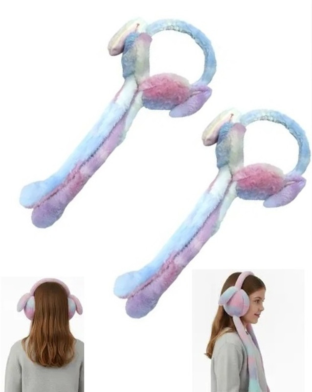 vnz Earmuffs Fluffy Furry Ear Muffs Cute Plush Rabbit Ear Warmers for Winter Ear Muff(Pack of 2)