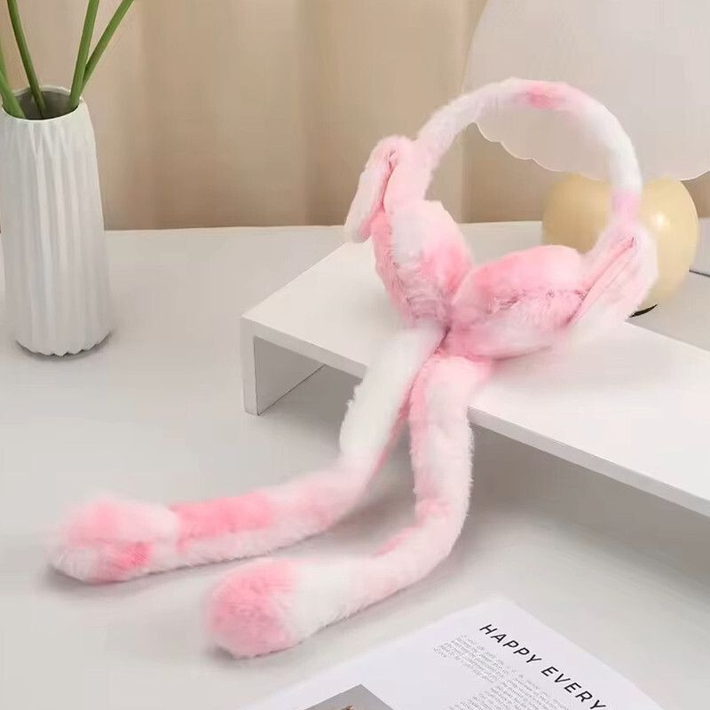 MH Creation Cute Bunny Headband Ears Moving Hair Funny Airbag Rabbit Fluffy Hoop Party-Plush Ear Muff(Pack of 1)