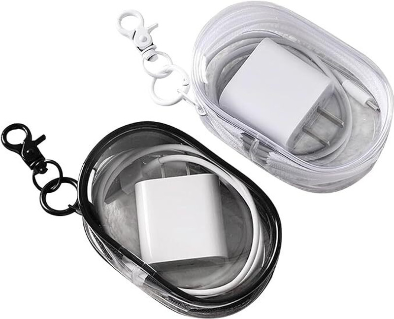 AditiMoksha Cable Organiser Bag, Mini Storage Bag, Small Transparent Portable Pockets Earphone Cable Organizer