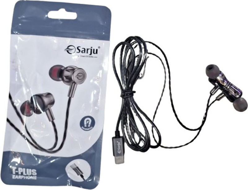 Trading Sarju T-Plus Wired In-Ear Earphones with Mic | Deep Bass Sound | 3.5mm Jack Earphone Cable Organizer