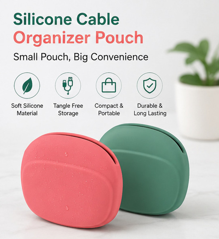 SaAvira Enterprise Silicone Cable Organizer Pouch Earphone Cable Organizer