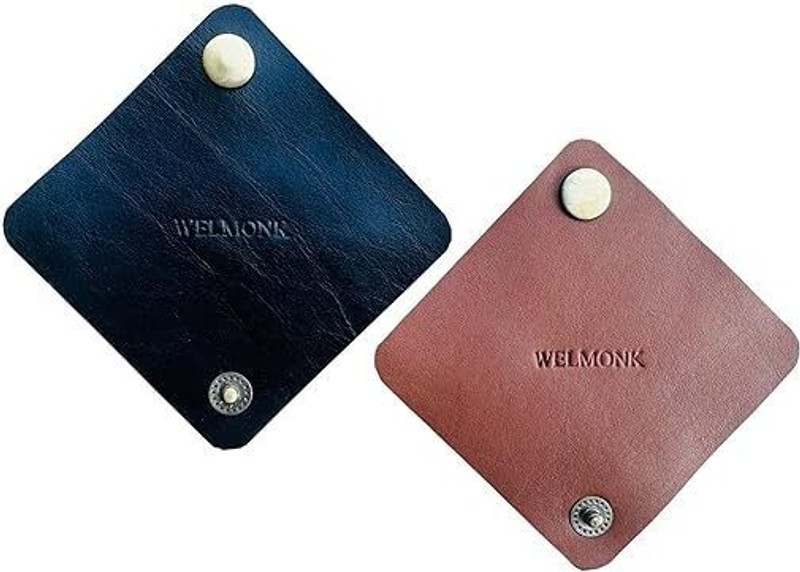 WELMONK SmartWrap Leather Cable Organizer (Set of 2) – Black & Brown Earphone Cable Organizer
