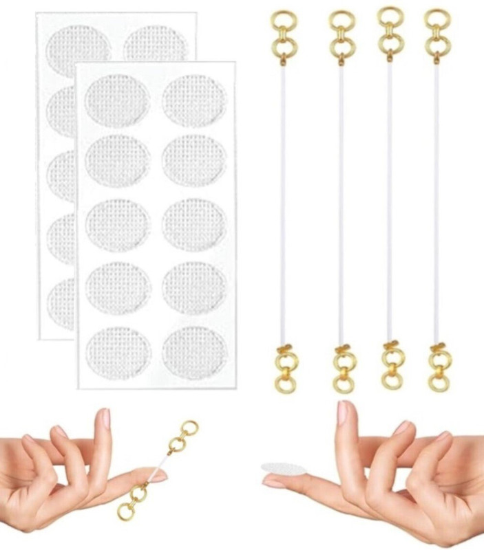 ARISTAL Jewellery Invisible Transparent Elastic Kaan Chain And Patch Support for Heavy Brass Ear Thread