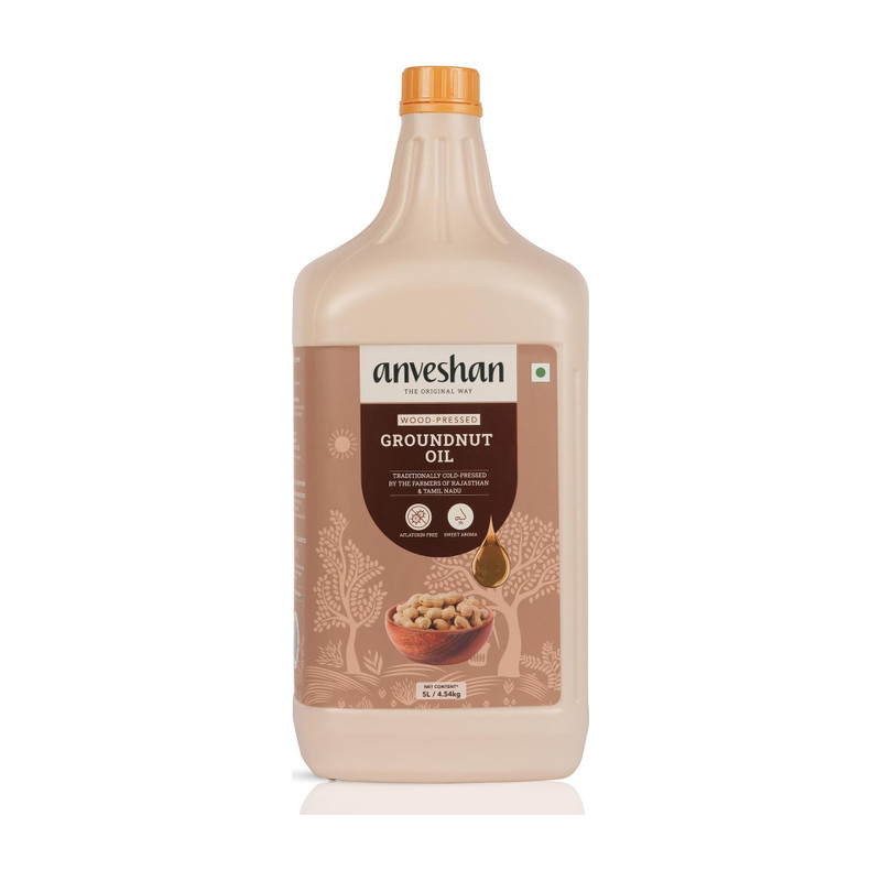 Anveshan Wood Cold Pressed Kacchi Ghani Groundnut Oil(5 L)