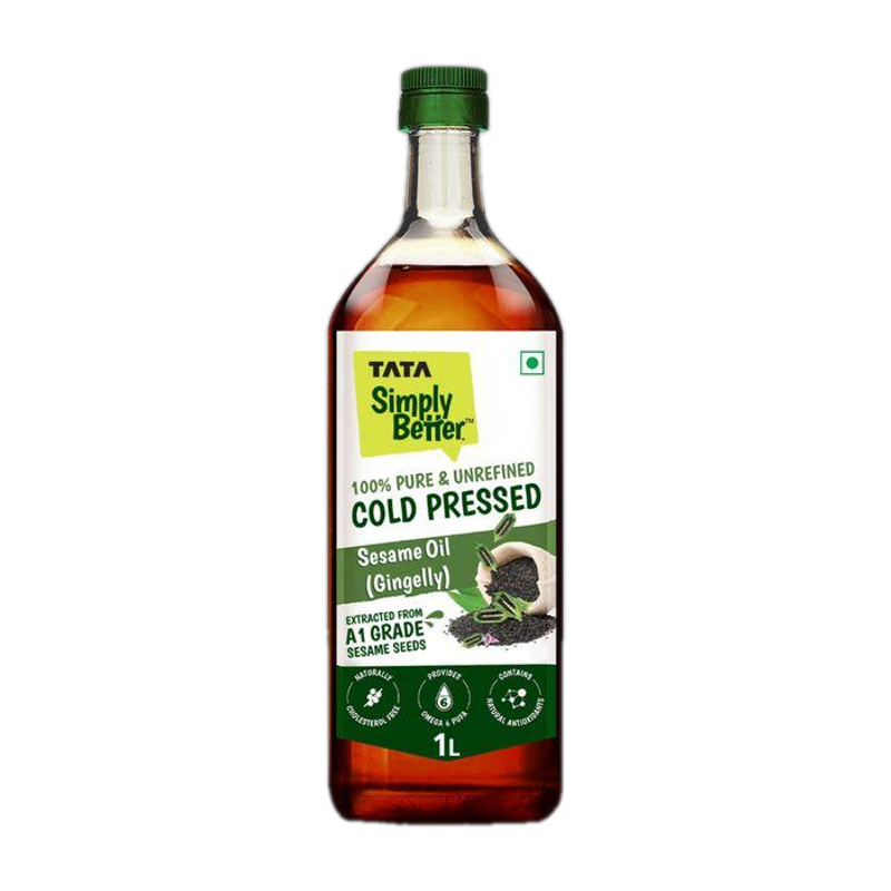 Tata Simply Better Cold Pressed, Pure and Unrefined Sesame Oil PET Bottle(1 L)
