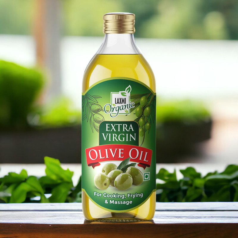 LAXMI ORGANIC Extra virgin Olive oil Jaitun ka tail Light edible cooking body hair massage tel(500 ml)