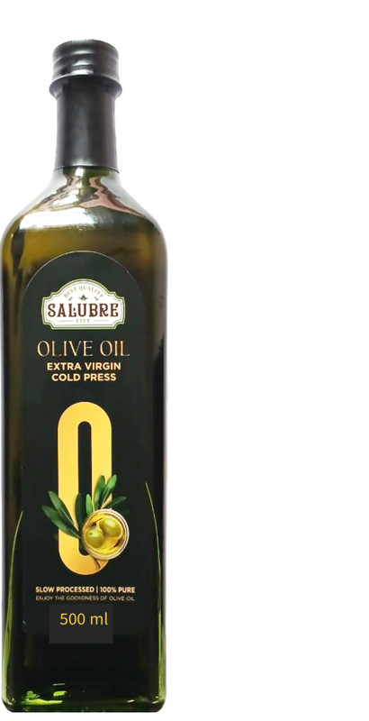 salubre Slow Processed First Cold Pressed (Spain's Product) 1L Glass bottle Olive Oil Glass Bottle(500 g)