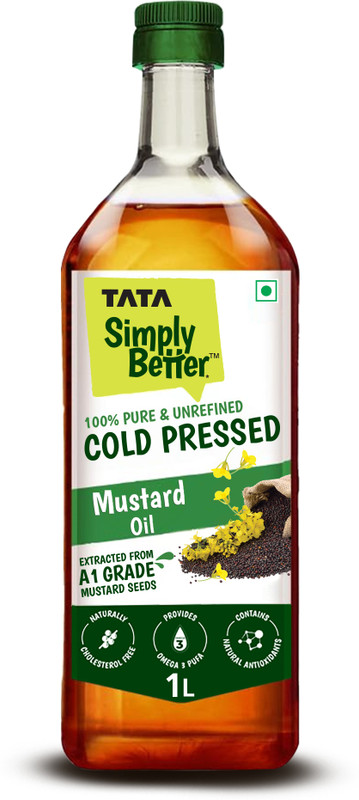 Tata Simply Better Cold Pressed, Pure and Unrefined Mustard Oil PET Bottle(1 L)