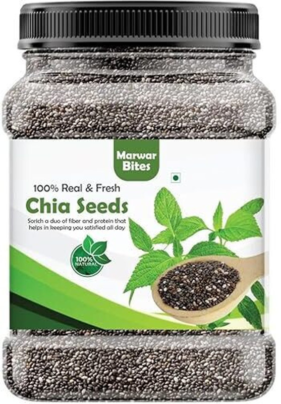 Marwar Bites Chia Seeds - Seeds for Weight Management | Rich in Calcium, Protein & Fibre Chia Seeds(500 g)