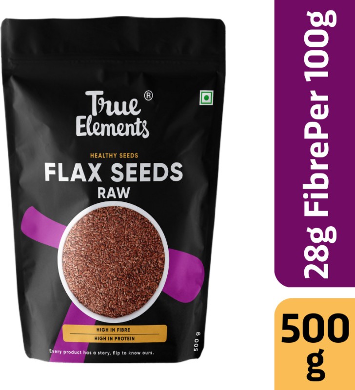 True Elements Raw Flax Seeds, Omega 3 Fatty Acid Rich, Healthy Super Seed, Immunity Booster Brown Flax Seeds