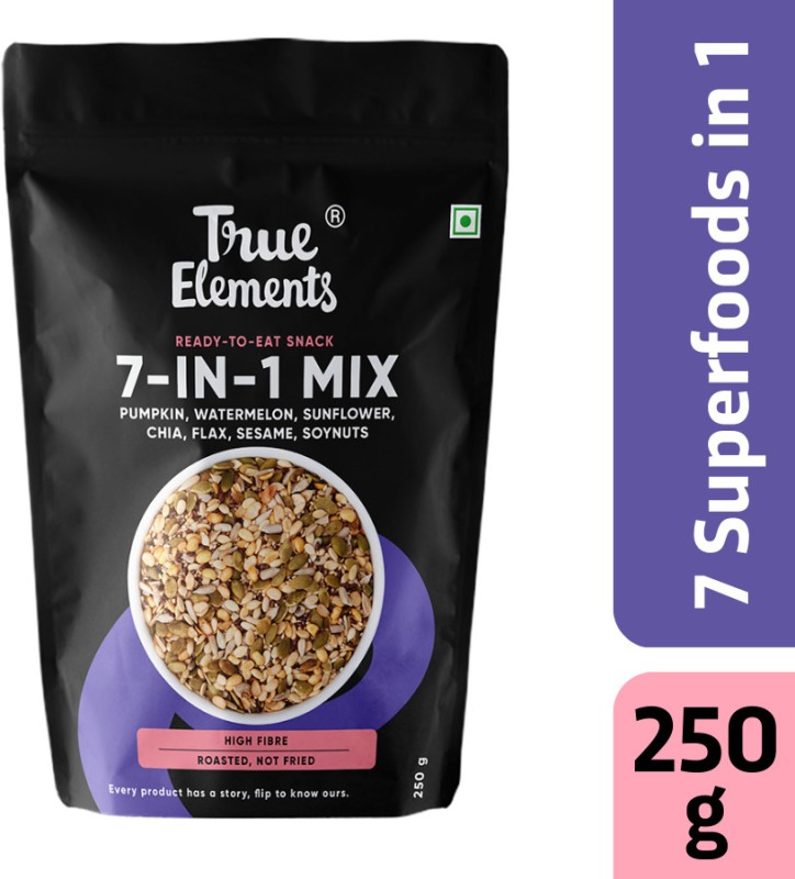 True Elements 7 in 1 Super Seeds and Nut Mix for weight loss, Ready To Eat Healthy snacks Mixed Seeds