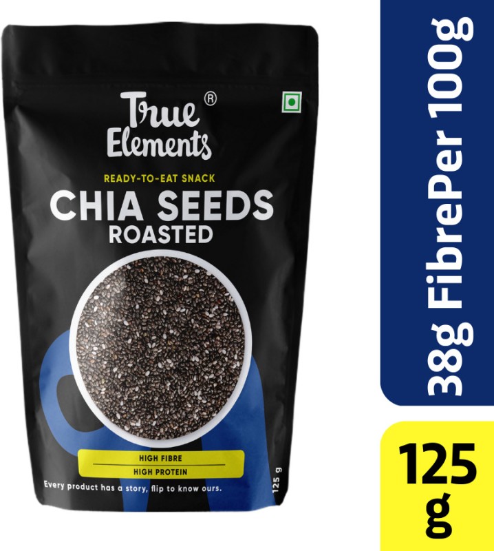 True Elements Roasted Chia Seeds – Iron & Fibre Rich Seeds for Weight Loss with Zinc & Calcium Chia Seeds