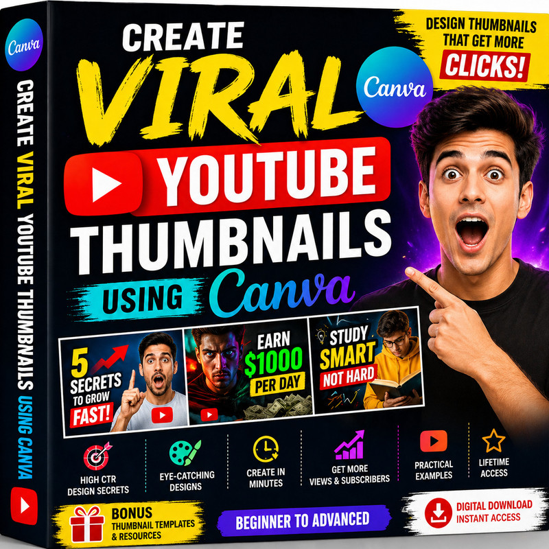 Gurpreet Nutrition Viral YouTube Thumbnails with Canva – Boost Clicks Fast Course(Email Delivery)