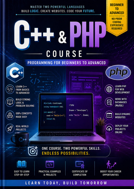 Gurpreet Nutrition Complete C++ & PHP Course | Learn Coding from Scratch(Email Delivery)