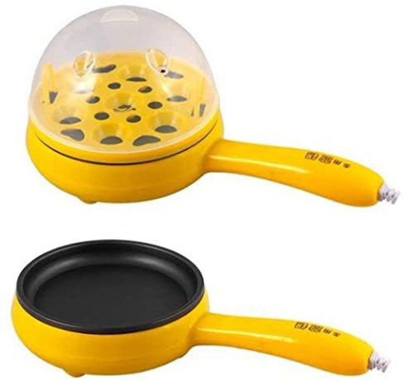 Savara Enterprise Multifunction 2 in 1 Electric Egg Boiler Steamer Omelette Frying Electric Egg Pan Egg Cooker(Yellow, 7 Eggs)