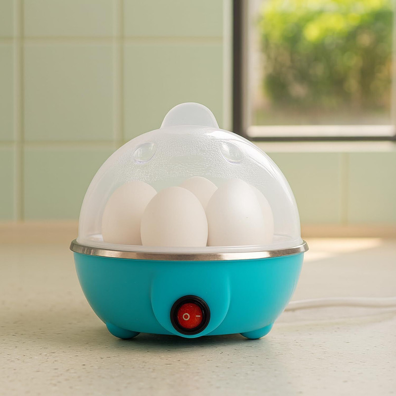 Comece 7eggs Electric Egg Boiler | 3 Boiling Modes | Automatic Operation| Overheat Protection Egg Cooker(Blue, 7 Eggs)