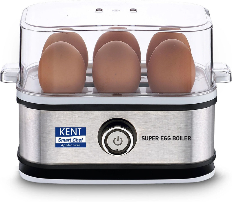KENT Super Egg Boiler, Stainless Steel Body & Heating Plate Automatic Turn-Off 116069 Egg Cooker(6 Eggs)