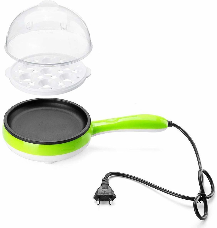 ANGELLADY CREATION egg cooker Multifunction 2 in 1 Electric Egg Boiler Steamer Non-Stick Omelette Frying Pan Egg Cooker(Multicolor, 7 Eggs)
