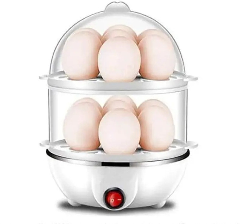 KEVRIZ Egg Boiler Cooking, Boiling Double Layer Egg Boiler Cooker & Double Boil upto 14 Eggs, Poach Eggs, Steam Vegetables Egg Cooker(Multicolor, 14 Eggs)