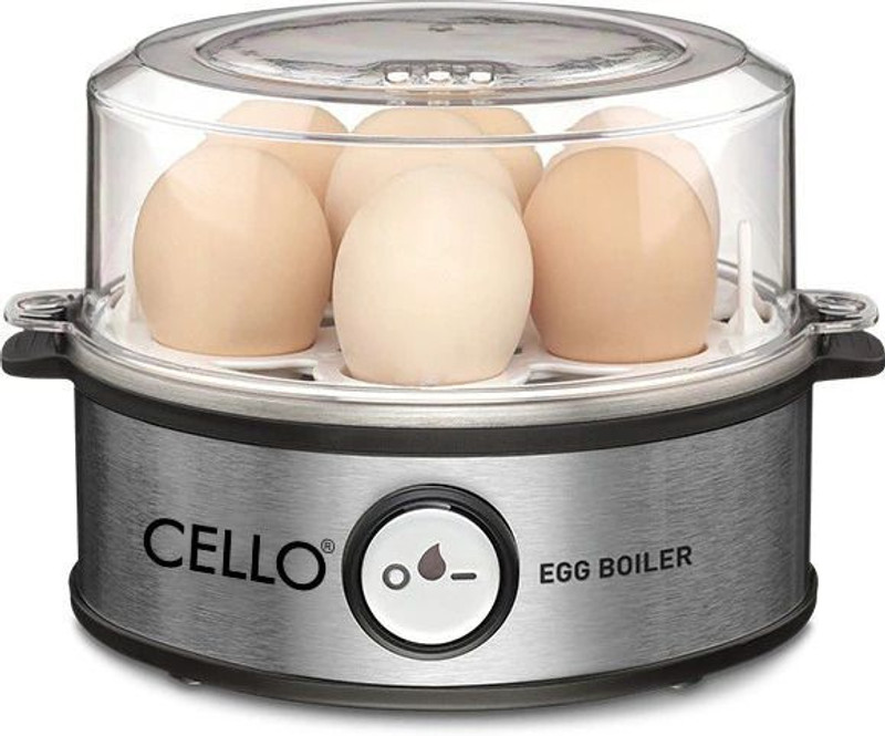 CELLO GEM 7 Smart Egg Boiler 360-Watts Transparent, Boil Up to 7 Eggs Egg Cooker(Silver, 7 Eggs)