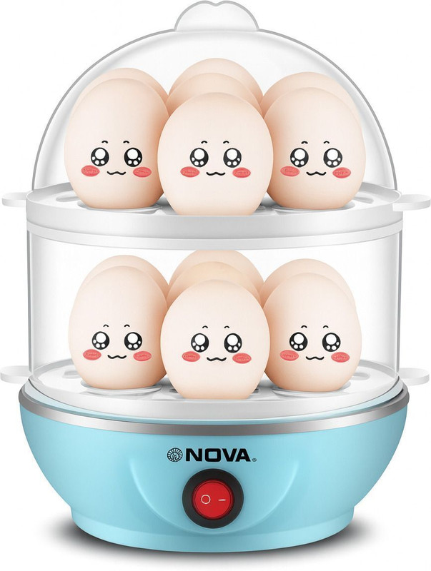 NOVA Double Layer Electric Egg Boiler NEC 1532/02 Egg Cooker(Black, Clear, 14 Eggs)