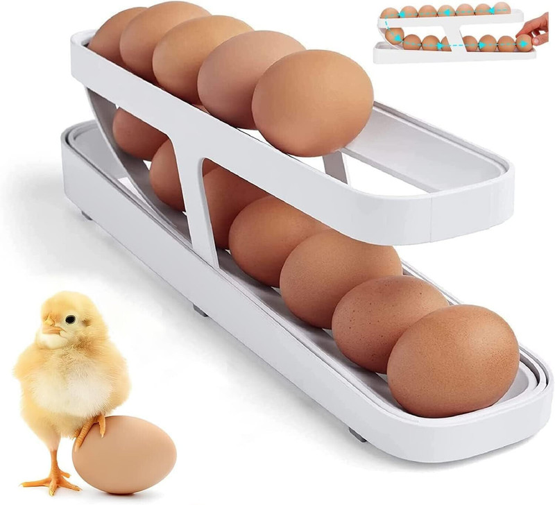 ZAEGO Automatic Rolling 2-Layer Eggs Dispenser Space-Saving Egg Grilling Machine